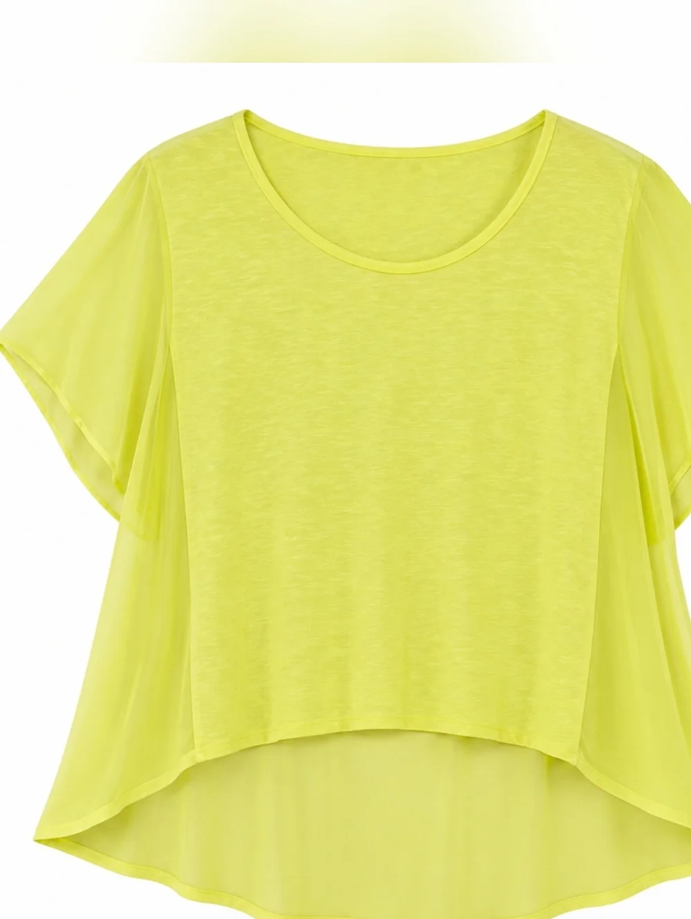 Plus Size Torrid Neon Yellow Hi/Low Top Size 22/24 - Picture 3 of 5